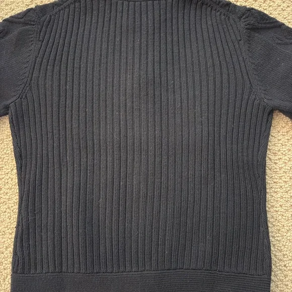 Shin Choi/Bergdorf Goodman Deep Navy Blue Zip Up Cable Knit Sweater - Picture 5 of 8